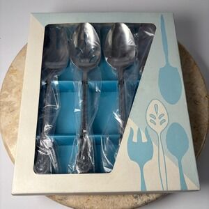 Interpur Florenz Serving Set Silver 4pc Stainless Japan Fleur-de-lis NOS